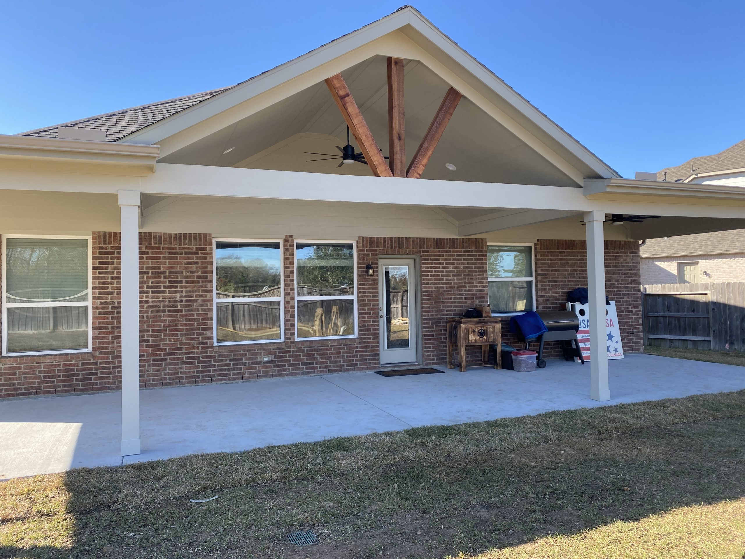 Completed patio and outdoor living project near Bridgeland, TX by Texas Patio Pros