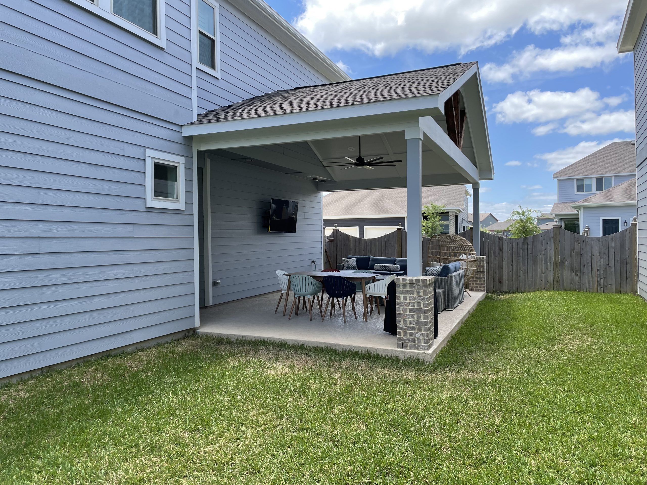 Completed patio and outdoor living project near Jersey Village, TX by Texas Patio Pros