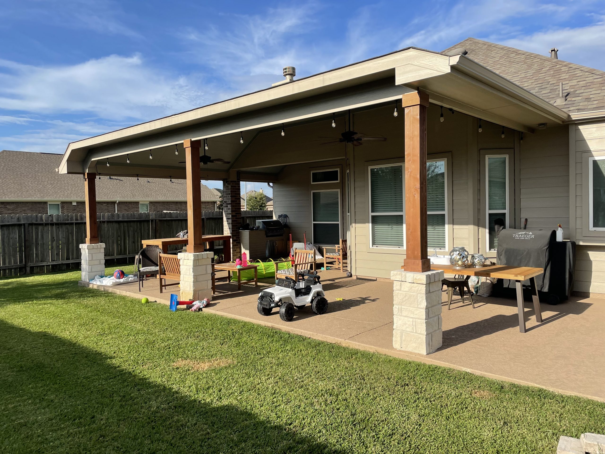 Completed patio and outdoor living project near Jersey Village, TX by Texas Patio Pros