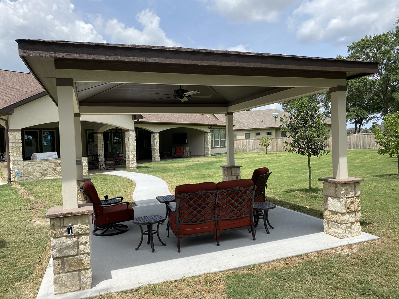 Completed patio and outdoor living project near Waller, TX by Texas Patio Pros