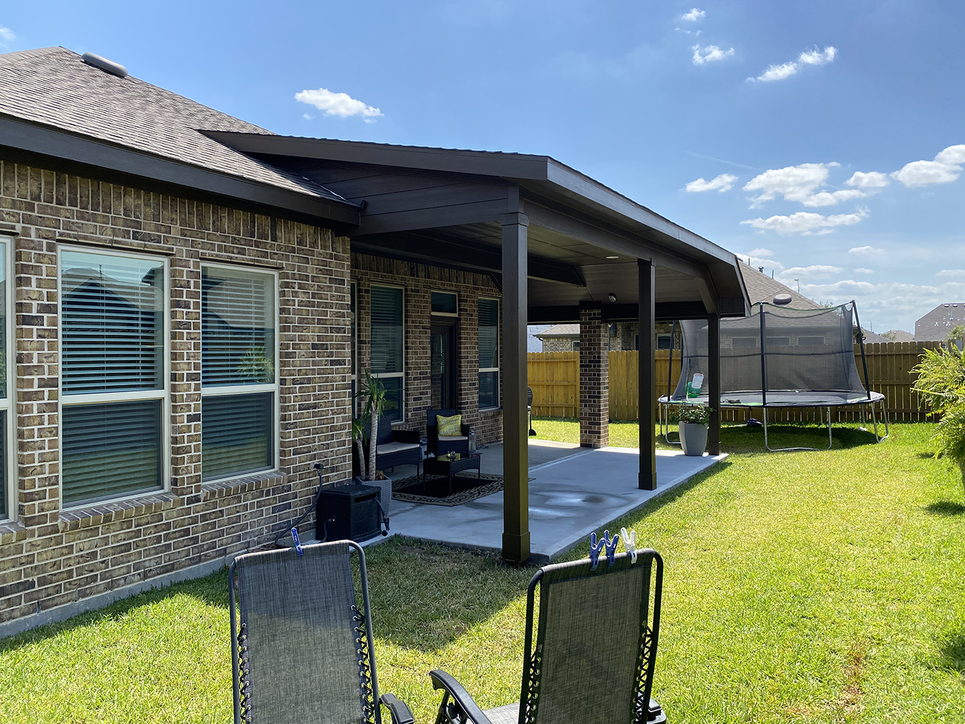 Completed patio and outdoor living project near Waller, TX by Texas Patio Pros