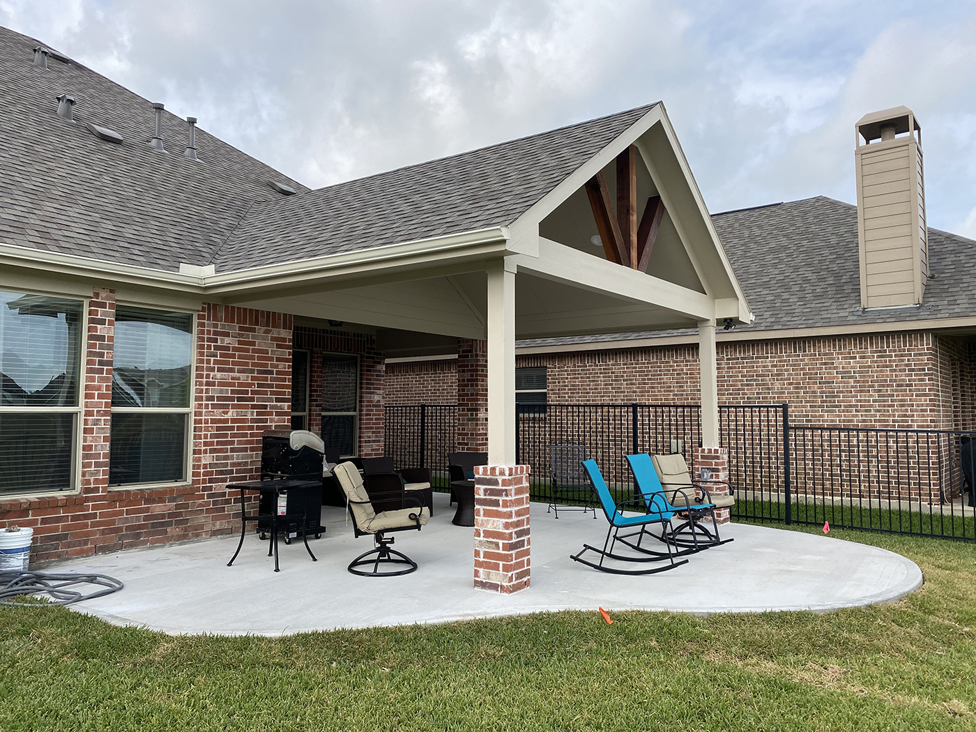 Completed patio and outdoor living project near Fulshear, TX by Texas Patio Pros